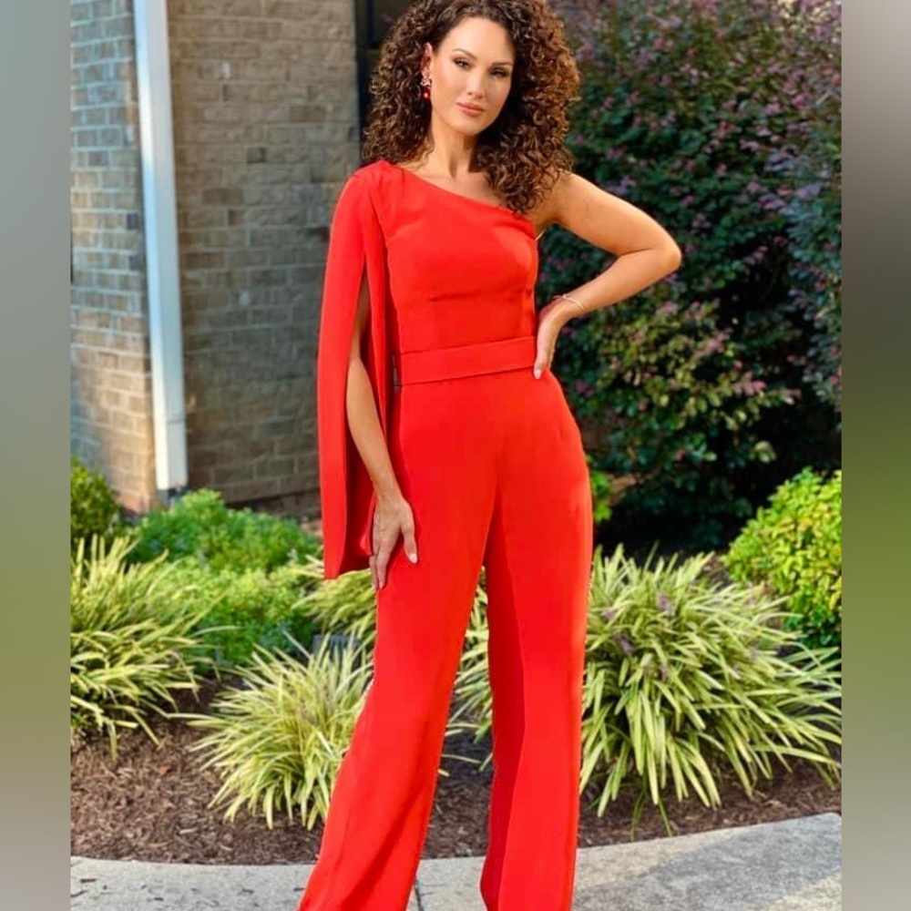 Custom designed one-of-a-kind, Gregory Ellenburg SILK jumpsuit.